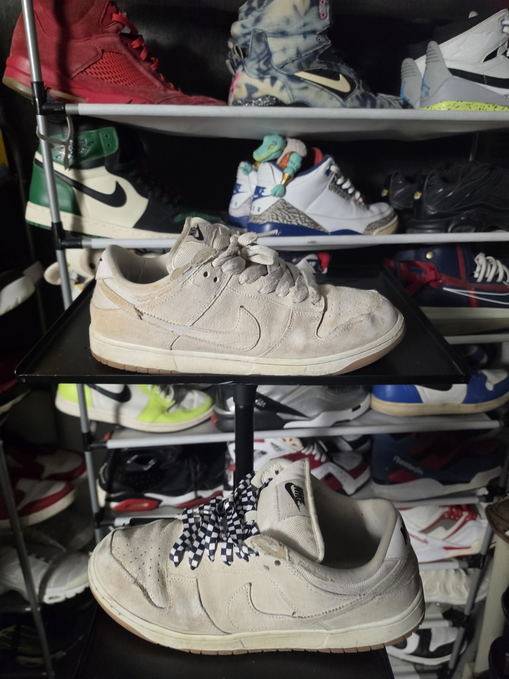 🔥 Skated! Nike SB Dunk Low Men’s Size 10.5 Pale Ivory Suede Low-Top Sneakers